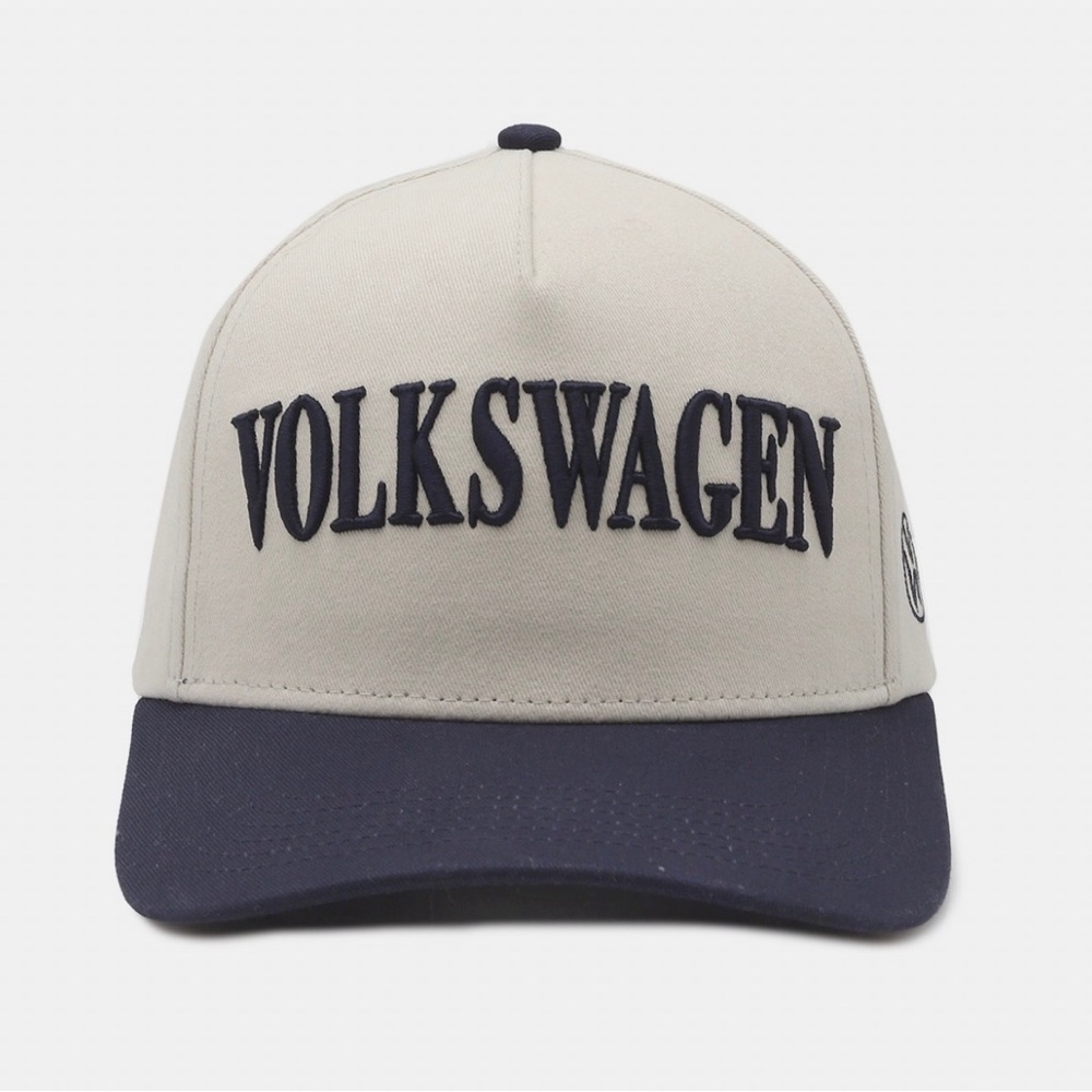Volkswagen VW Two-Tone Logo Baseball Cap - Cream & Navy